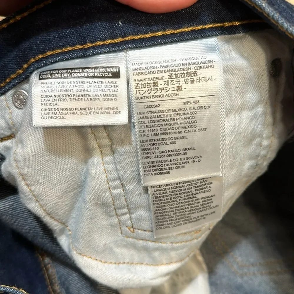 Levi’s 505 Men Blue Denim 100% Cotton Blue Regular Fit Jeans W36 L30